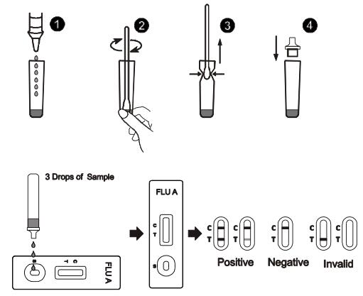 La gripe un casete rápido de la prueba con el speciment de la esponja/nasal aspira