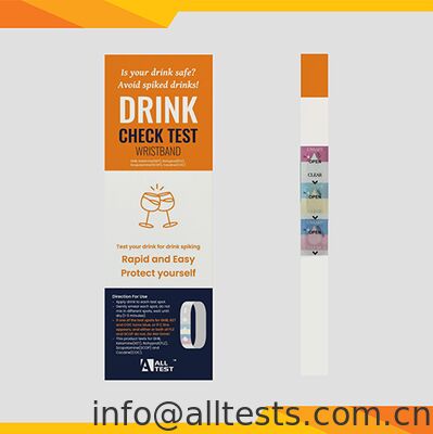 Un buen precio. Resultados rápidos en 1-3 minutos, pulsera de prueba de bebidas de alta precisión para una fácil interpretación visual en línea