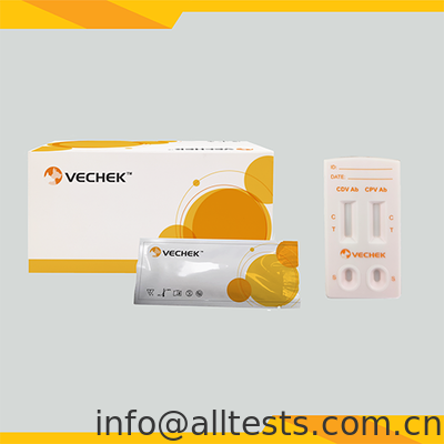 Un buen precio. Cásete de prueba rápida de anticuerpos CDV+CPV combo para el distemper canino y el parvovirus con tiempo de lectura de 10 minutos y alta precisión en línea